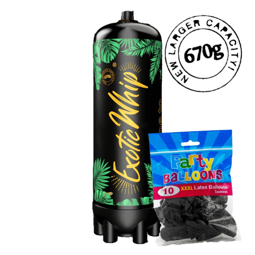 Exotic Whip Sahne Kapsel für Gastronomie 670g + Party Balloons 10 Stück